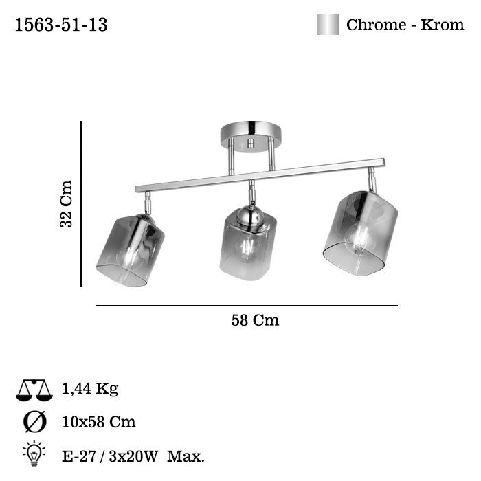 Opviq Rayo - 51-13 Candelabro Cromado